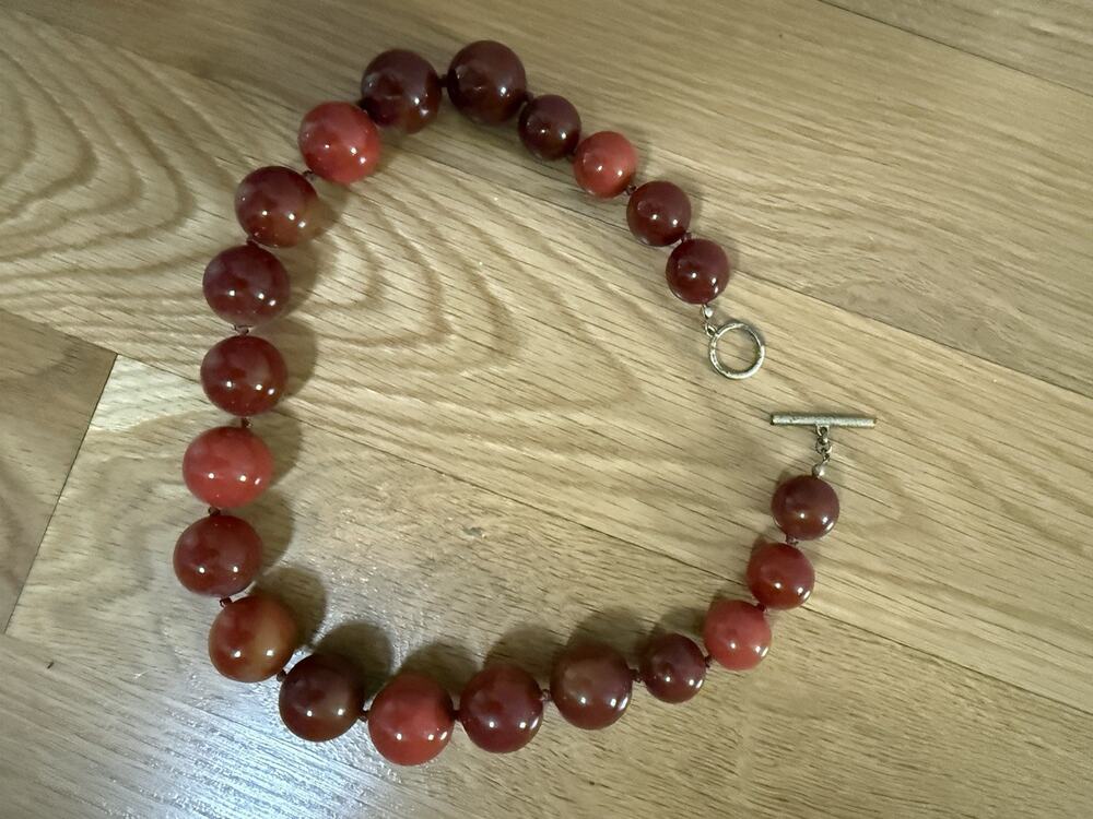 J .Crew chunky Red beaded statement necklace